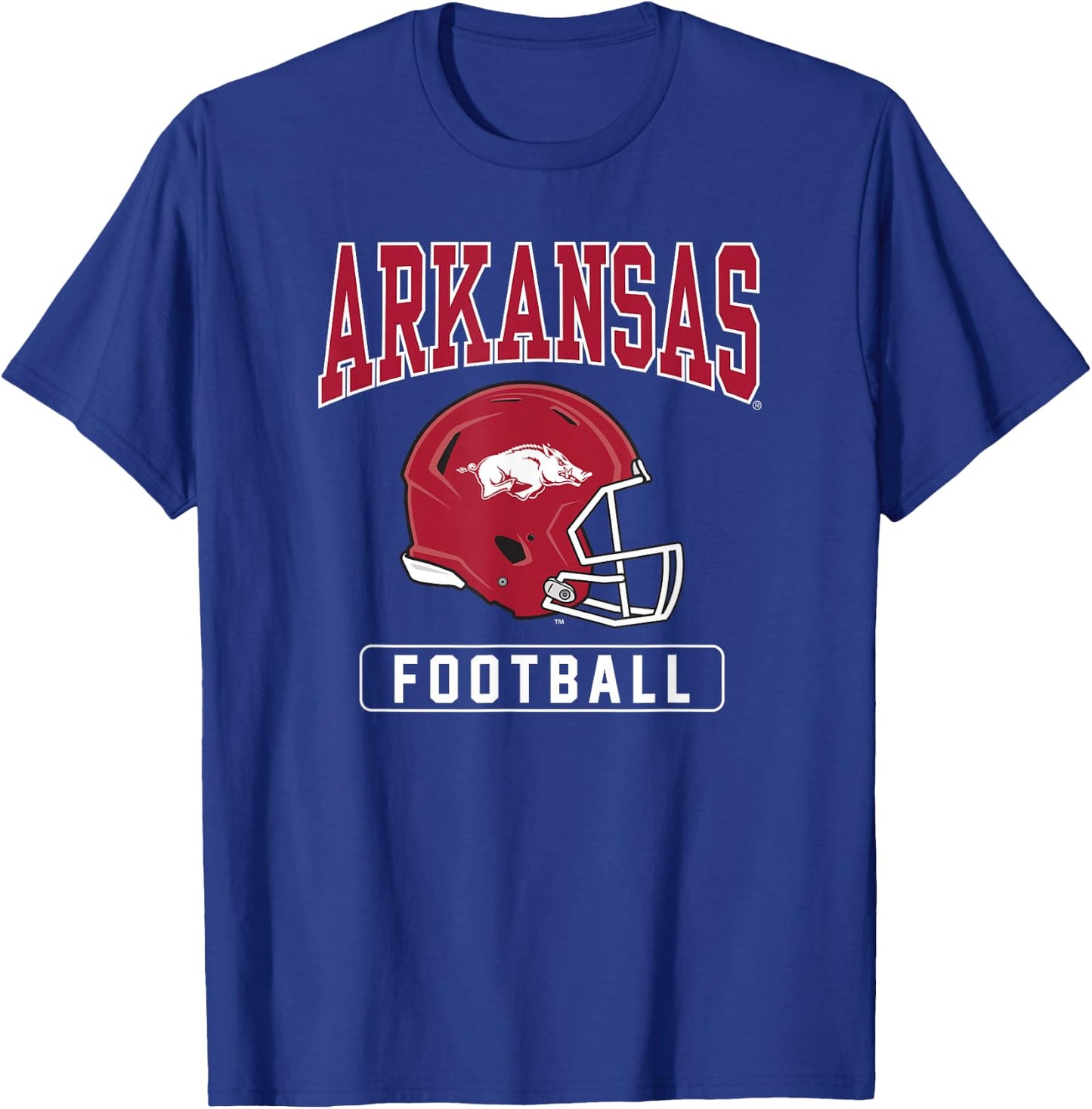 University of Arkansas Razorbacks Football Helmet T-Shirt - T-Shirt | Royal