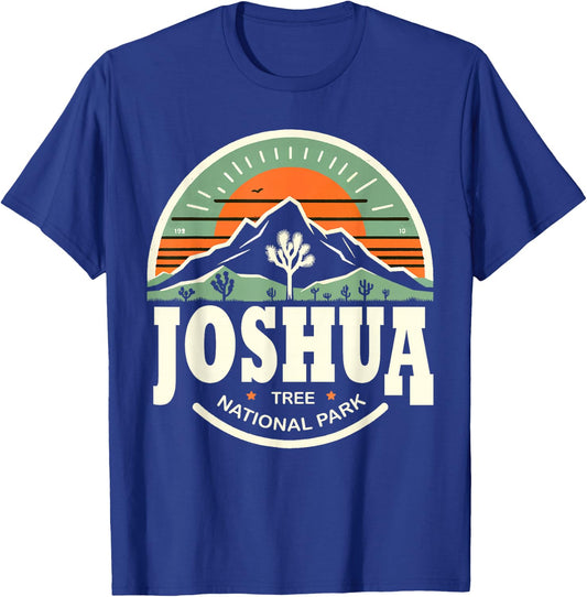 Joshua Tree Retro Vintage Hiking Camping California T-Shirt - T-Shirt | Royal