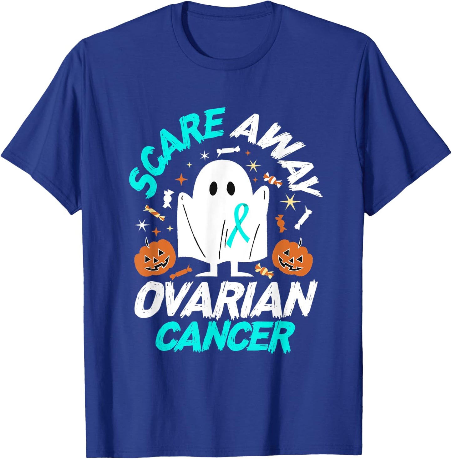 Halloween Ovarian Cancer Awareness T-Shirt - T-Shirt | Royal