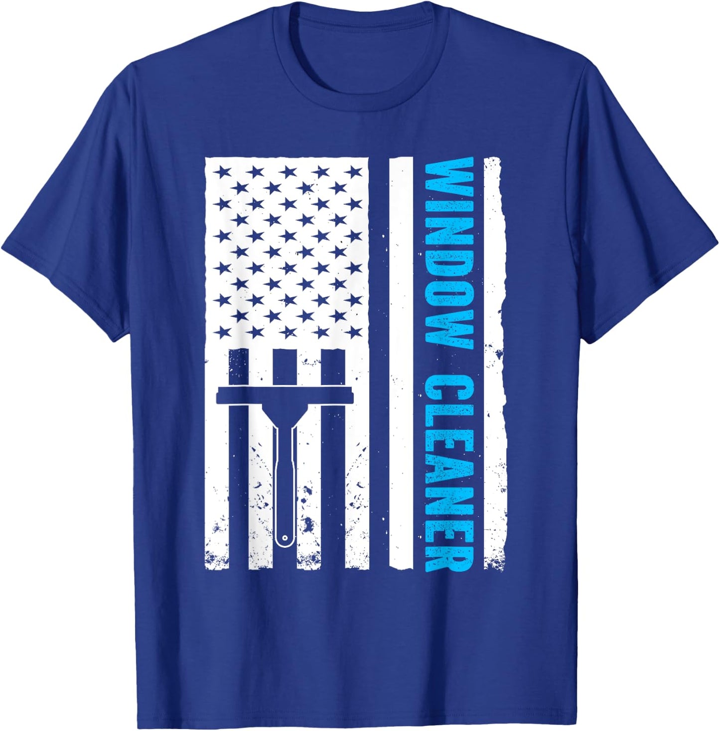 US Flag Window Cleaner T-Shirt - T-Shirt | Royal