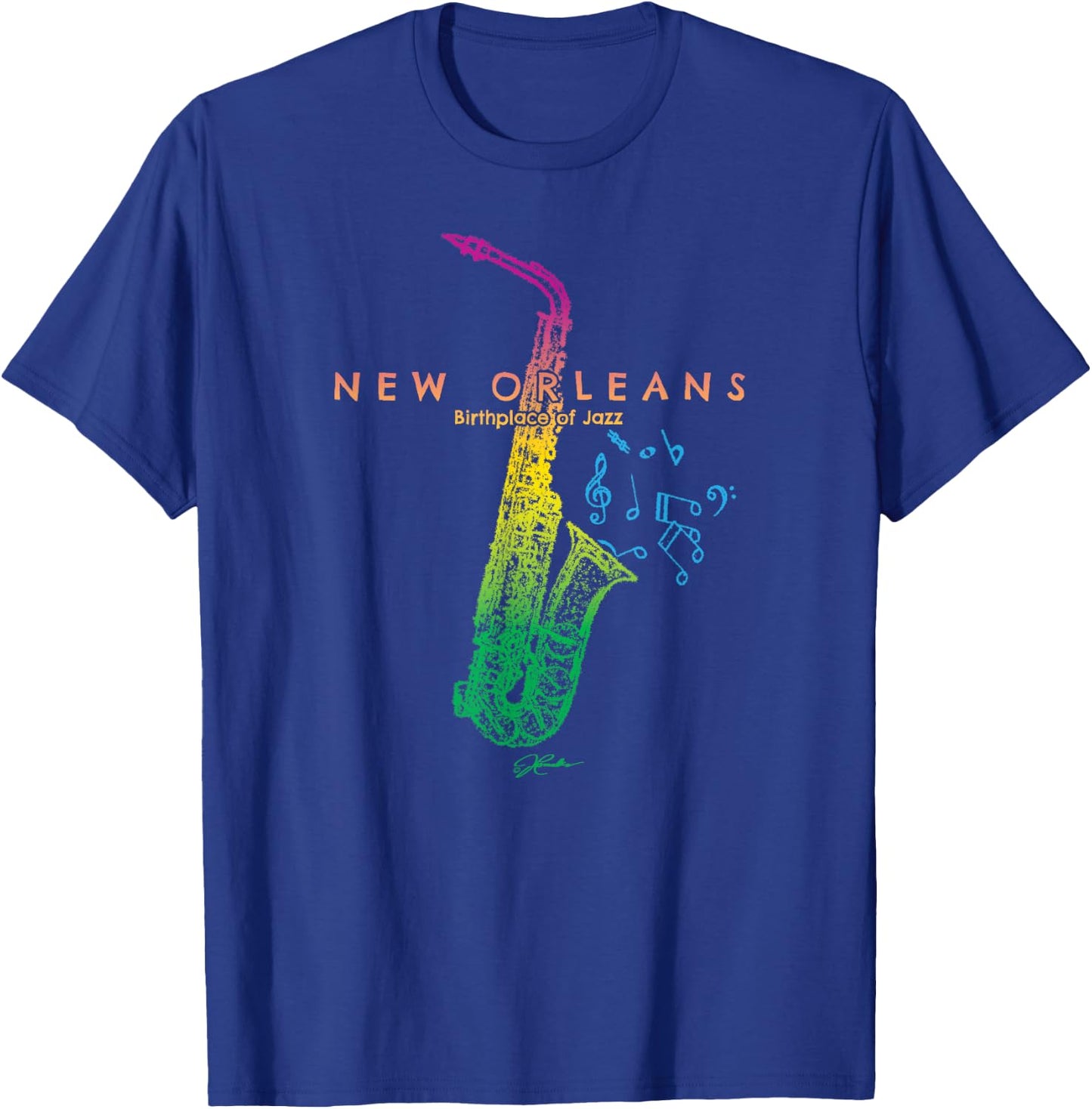 JCombs: New Orleans, Birthplace of Jazz T-Shirt - T-Shirt | Royal
