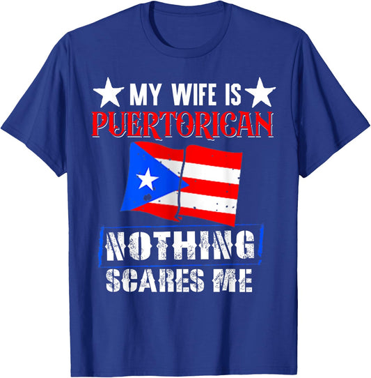 My Wife Is Puerto Rican Puerto Rico Funny Heritage Roots T-Shirt - T-Shirt | Royal