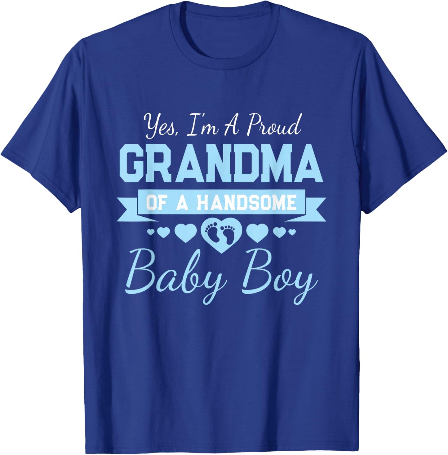 New Baby Announcement Boy 1st Time Grandma T-Shirt - T-Shirt | Royal