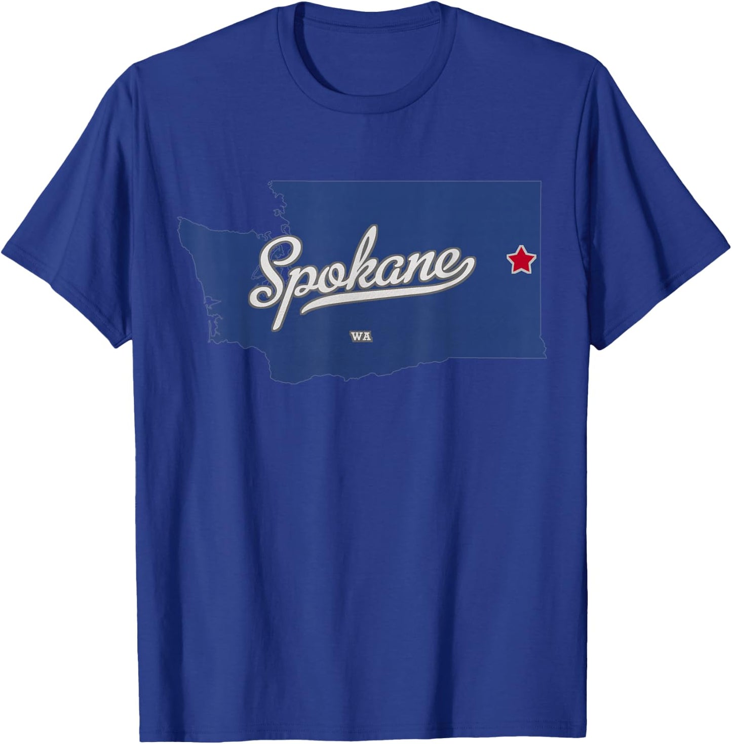 Spokane Washington WA Map T-Shirt - T-Shirt | Royal
