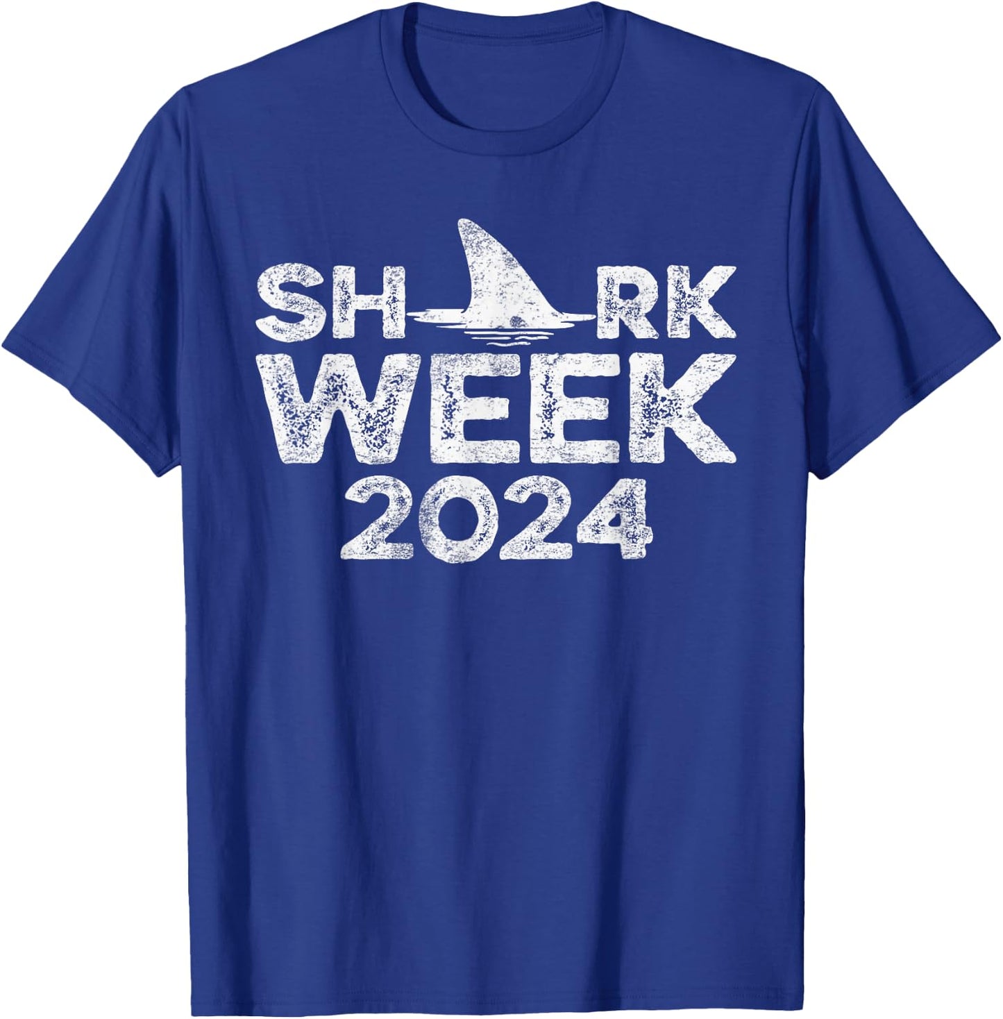 Retro Shark Fin Week 2024 Lovers Animal Ocean Trip Biologist T-Shirt - T-Shirt | Royal
