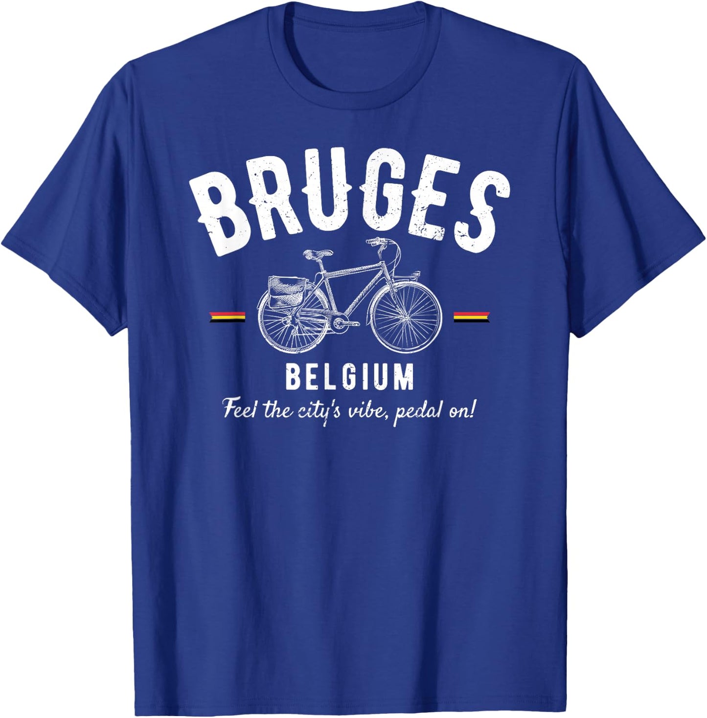 Vintage Bicycle Bruges Belgium | Bike Lover T-Shirt - T-Shirt | Royal