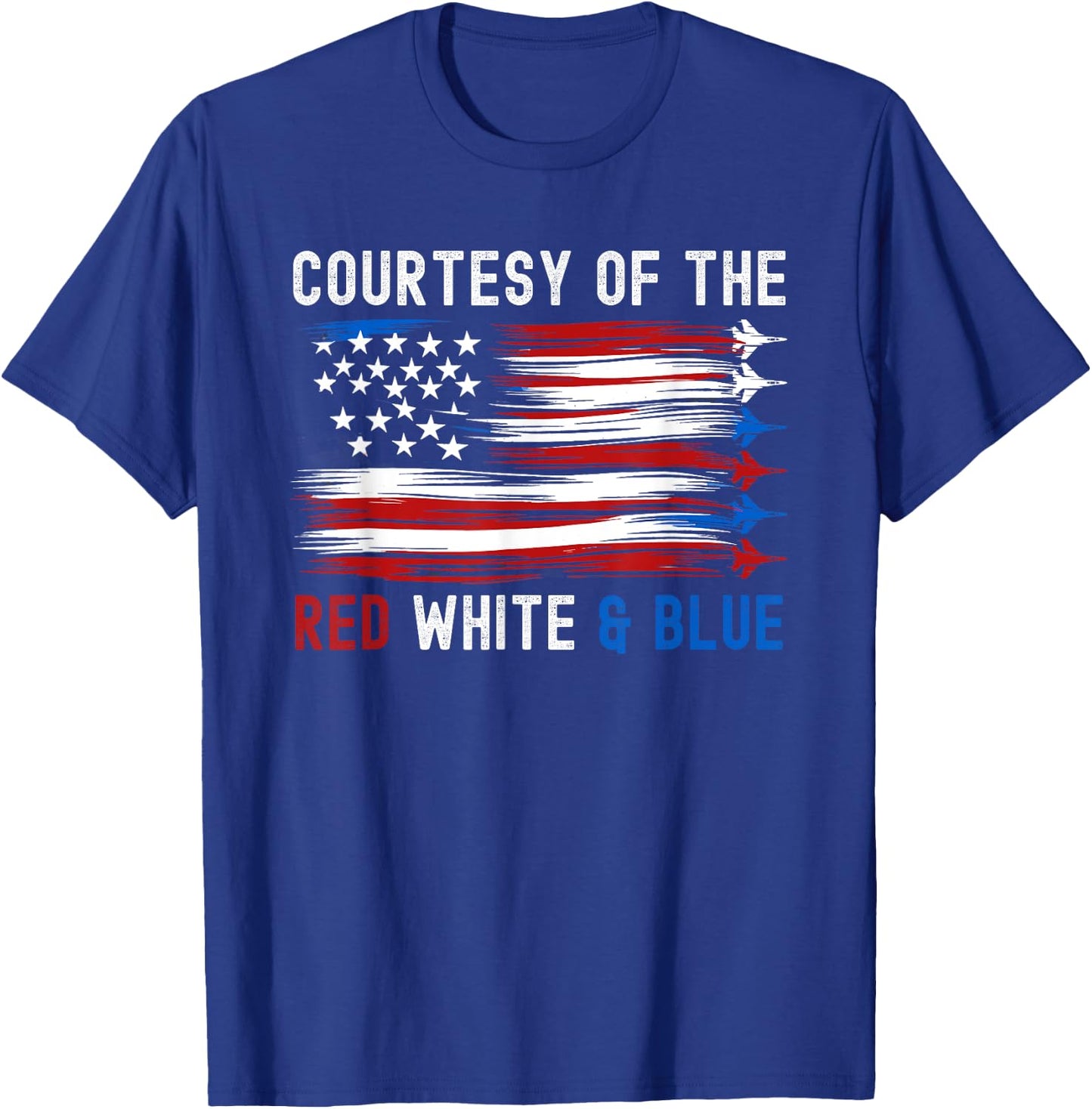 Courtesy Red White Blue Funny Patriotic US Flag T-Shirt - T-Shirt | Royal