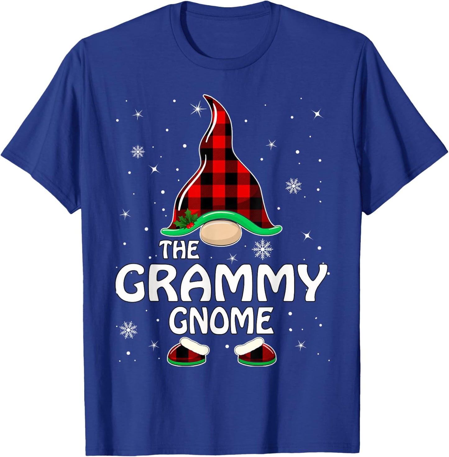 Grammy Gnome Buffalo Plaid Matching Family Christmas Pajama T-Shirt - T-Shirt | Royal