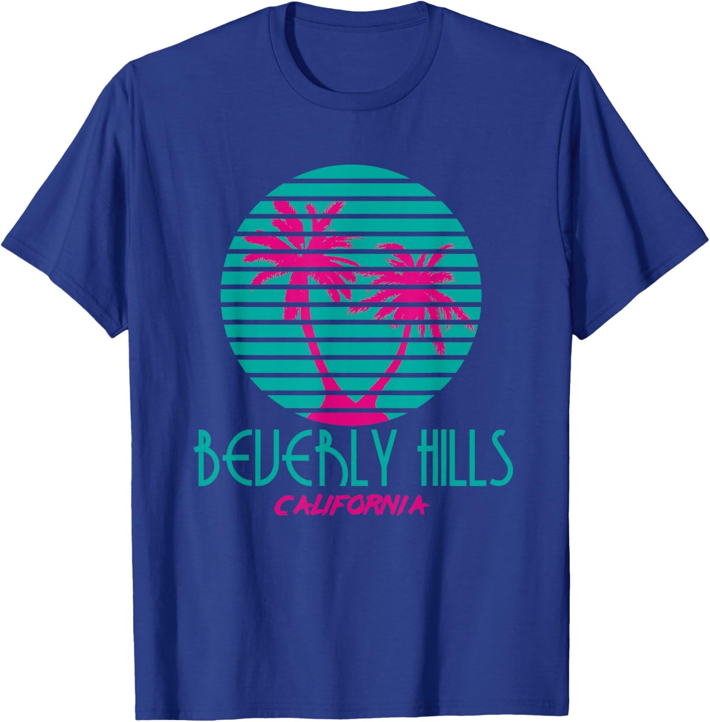 Beverly Hills California T Shirt Vintage Palm Trees Souvenir T-Shirt - T-Shirt | Royal