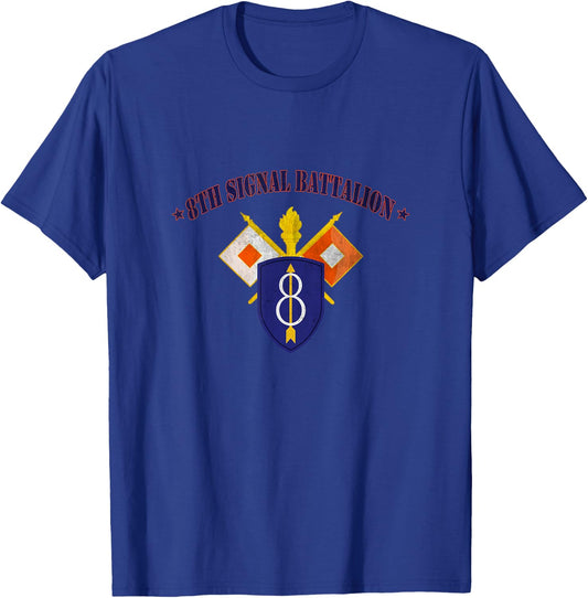 8th Infantry Division 8th Signal Bn Military Veterans Day T-Shirt - T-Shirt | Royal