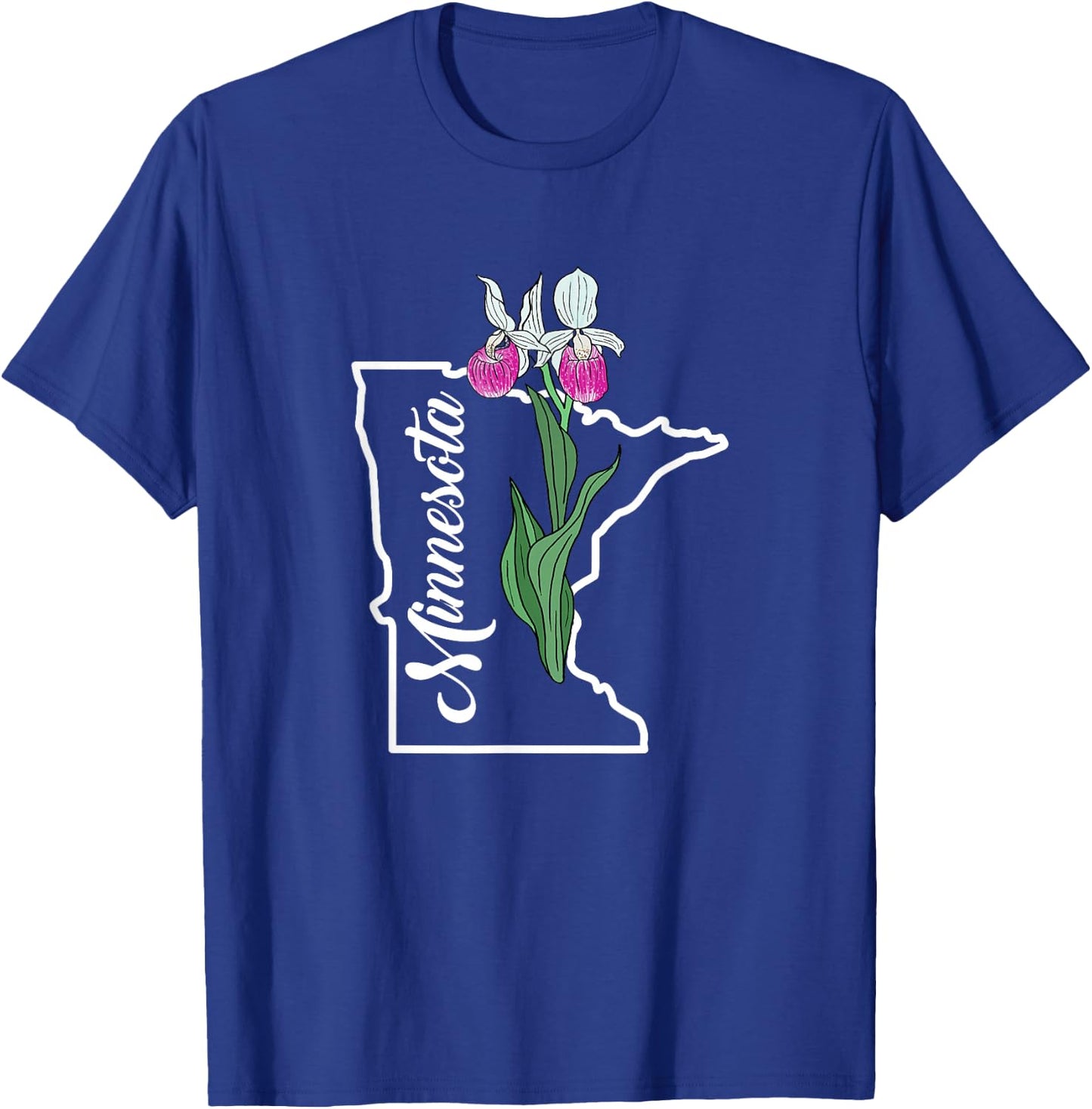 Minnesota Pink Lady's Slipper Flower T-Shirt - T-Shirt | Royal