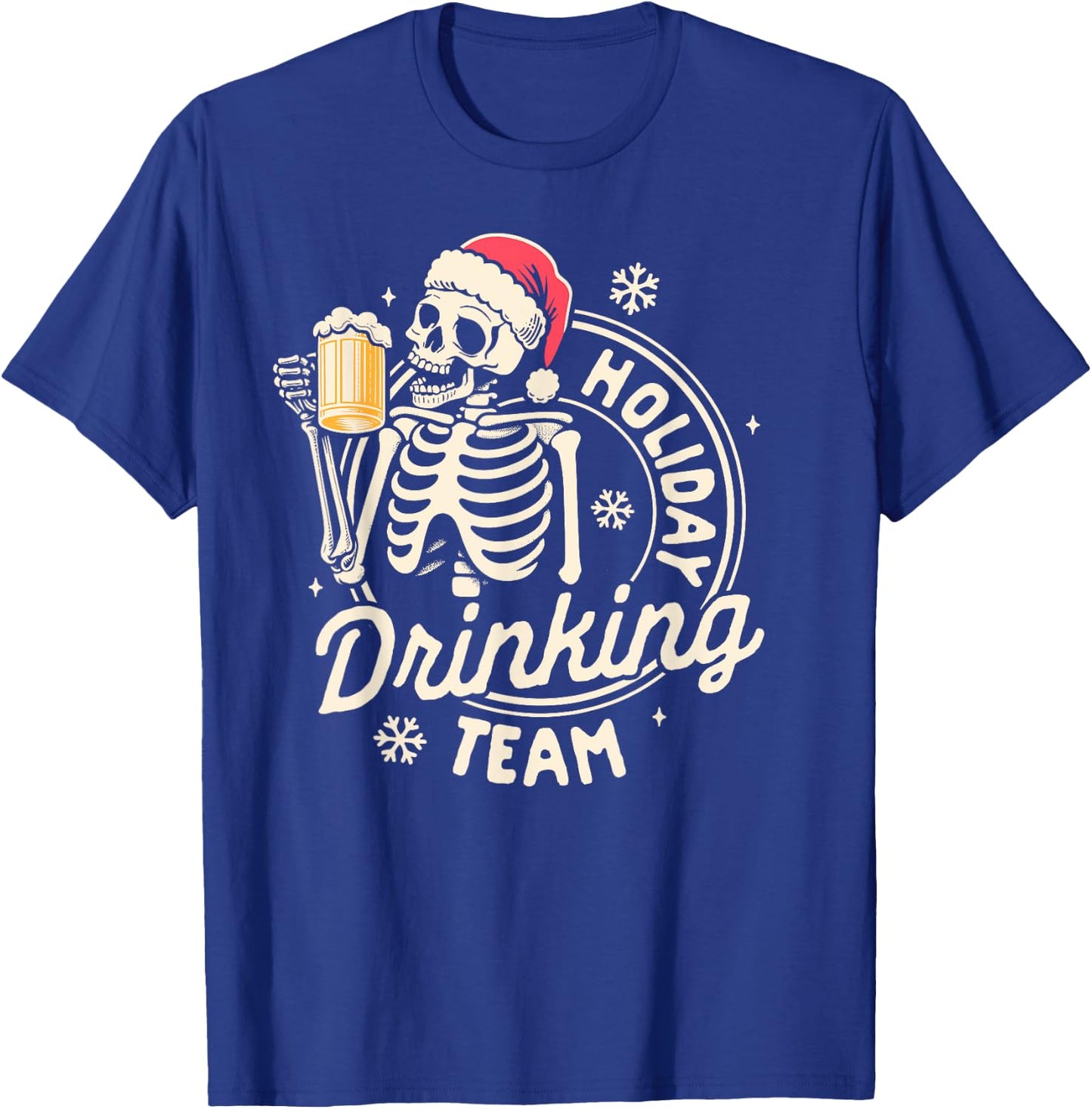 Christmas Xmas Beer Lover Drinking Holiday Drinking Team T-Shirt - T-Shirt | Royal