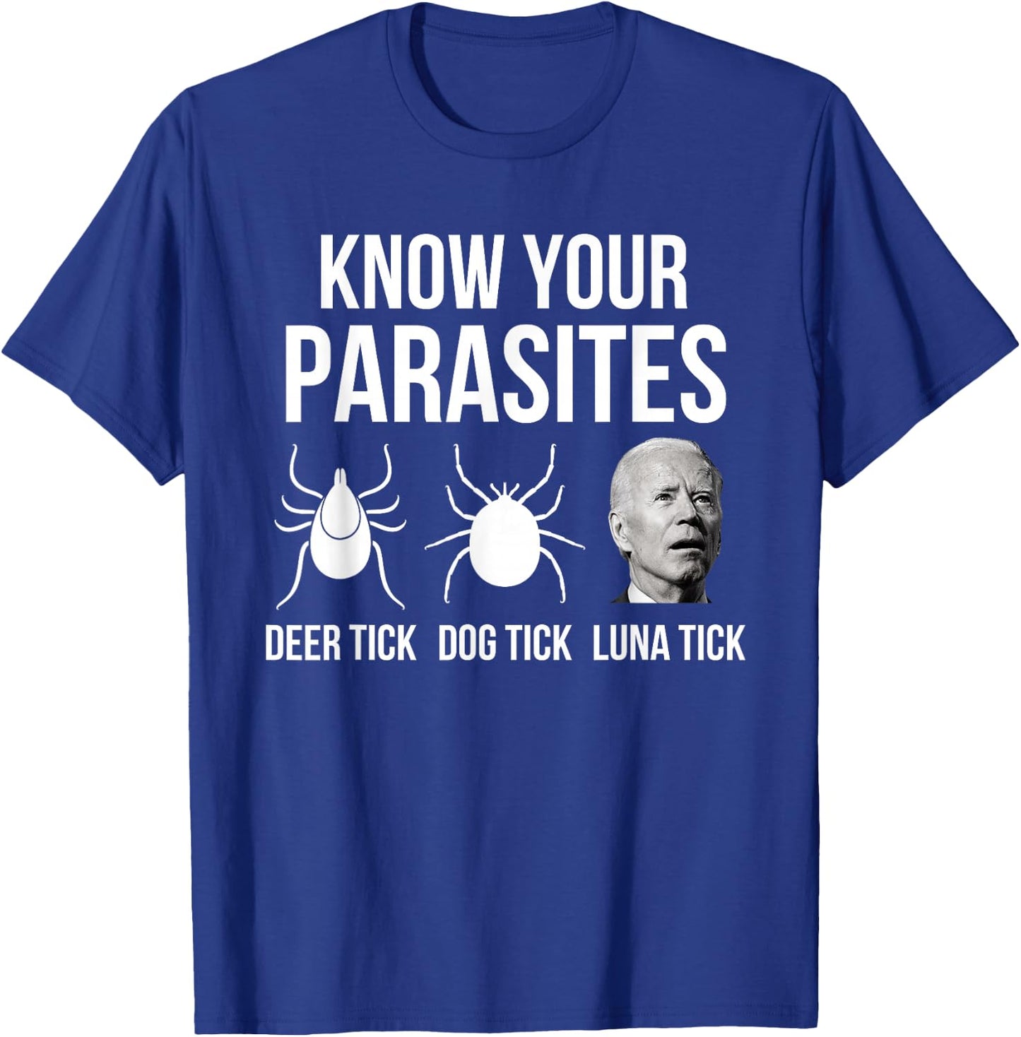Know Your Parasites - Anti Joe Biden Sucks Funny Political T-Shirt - T-Shirt | Royal