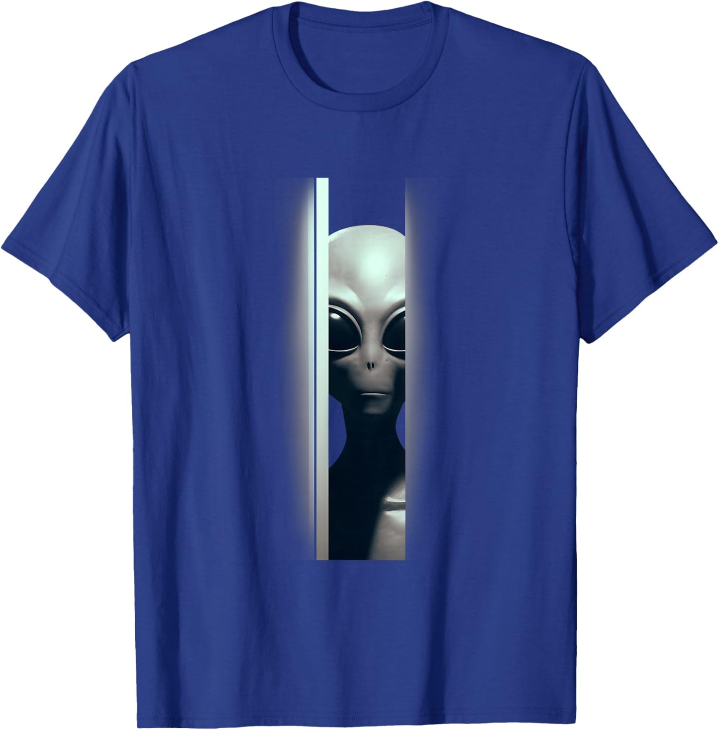 Alien Peeking Zeta-Reticuli Ufonaut UFO Abduction Sci-fi T-Shirt - T-Shirt | Royal