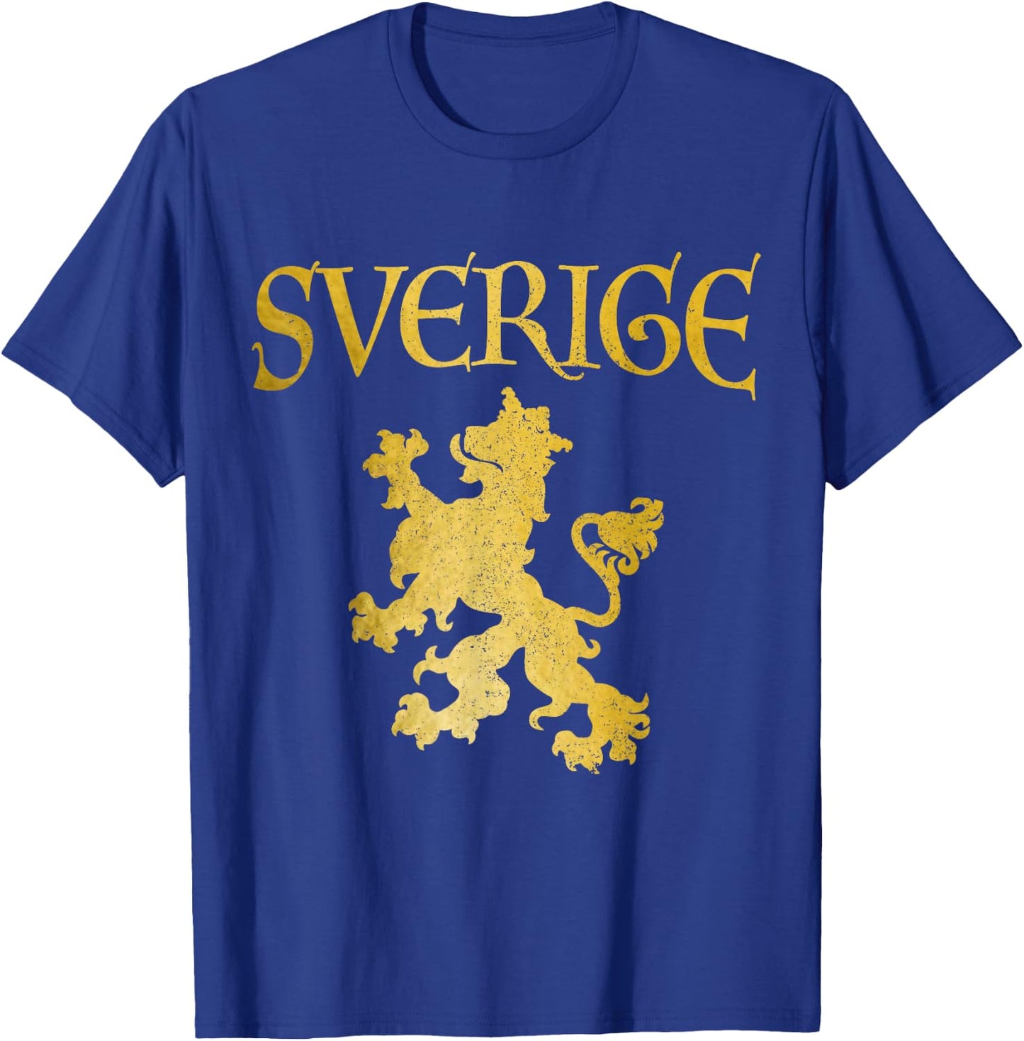 Sverige Lion Swedish Flag Pride Sweden Vintage T-Shirt - T-Shirt | Royal