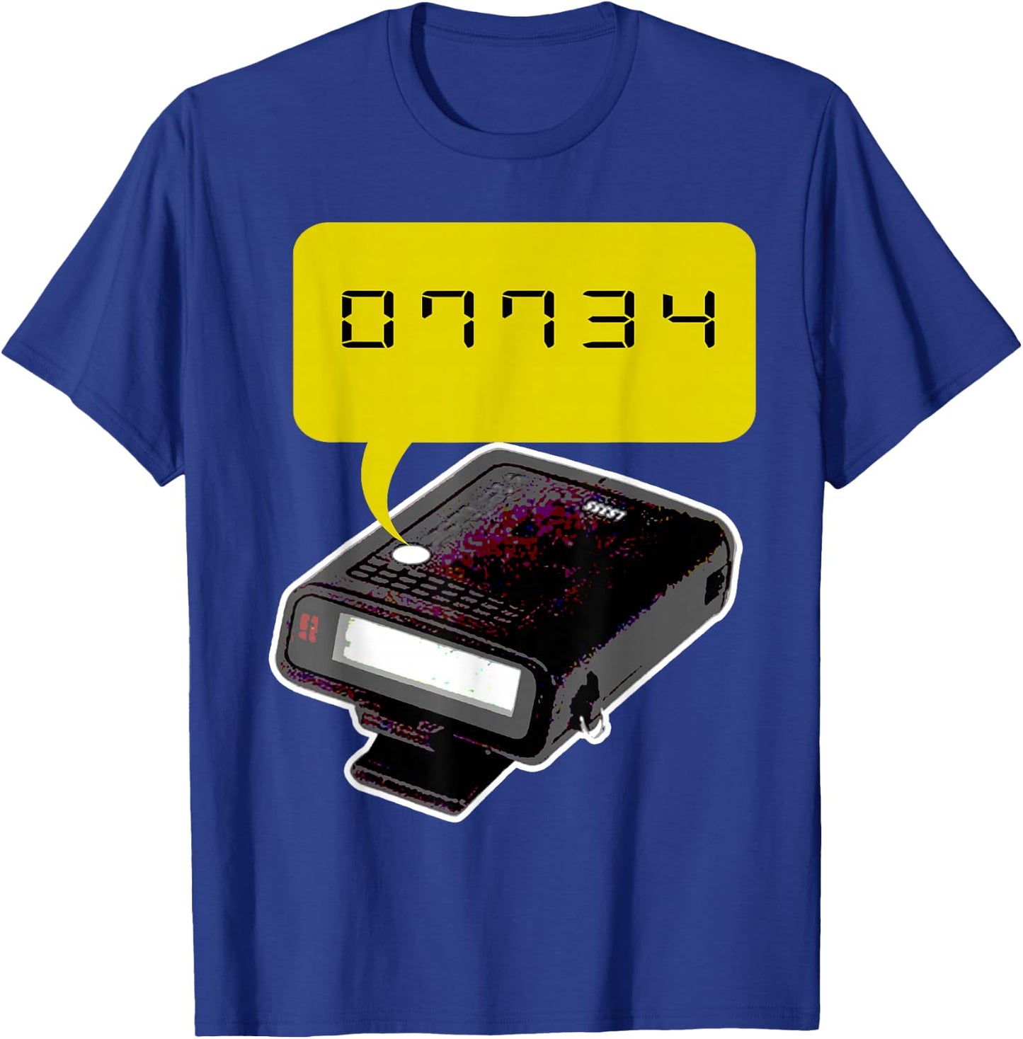Old School Retro Tech 90s Pager Beeper Urban Phrase Hello T-Shirt - T-Shirt | Royal