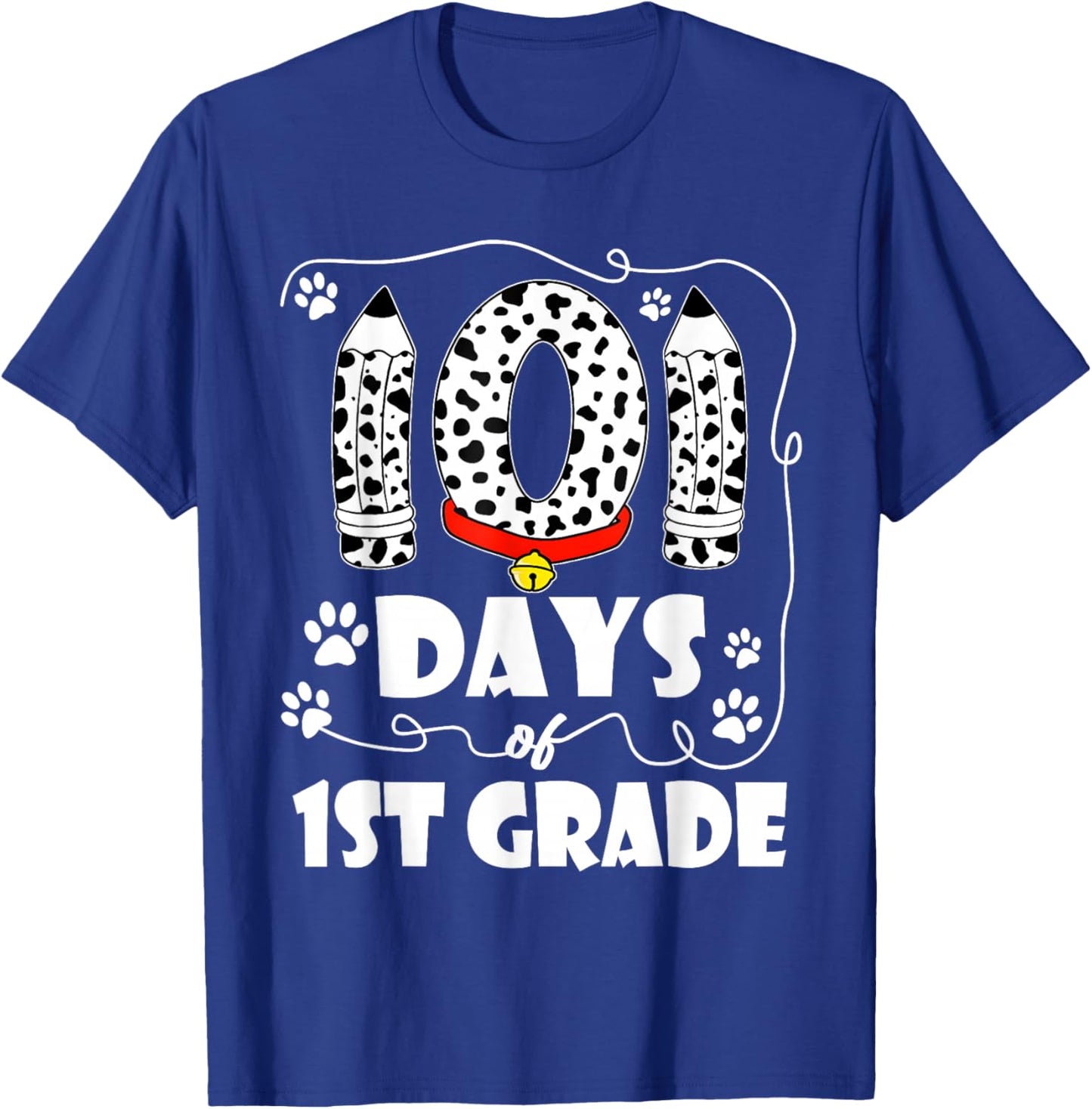 101 Days 1st Grade Dog 100th Day 100 Days School Students Women Girls Kids T-Shirt - T-Shirt | Royal