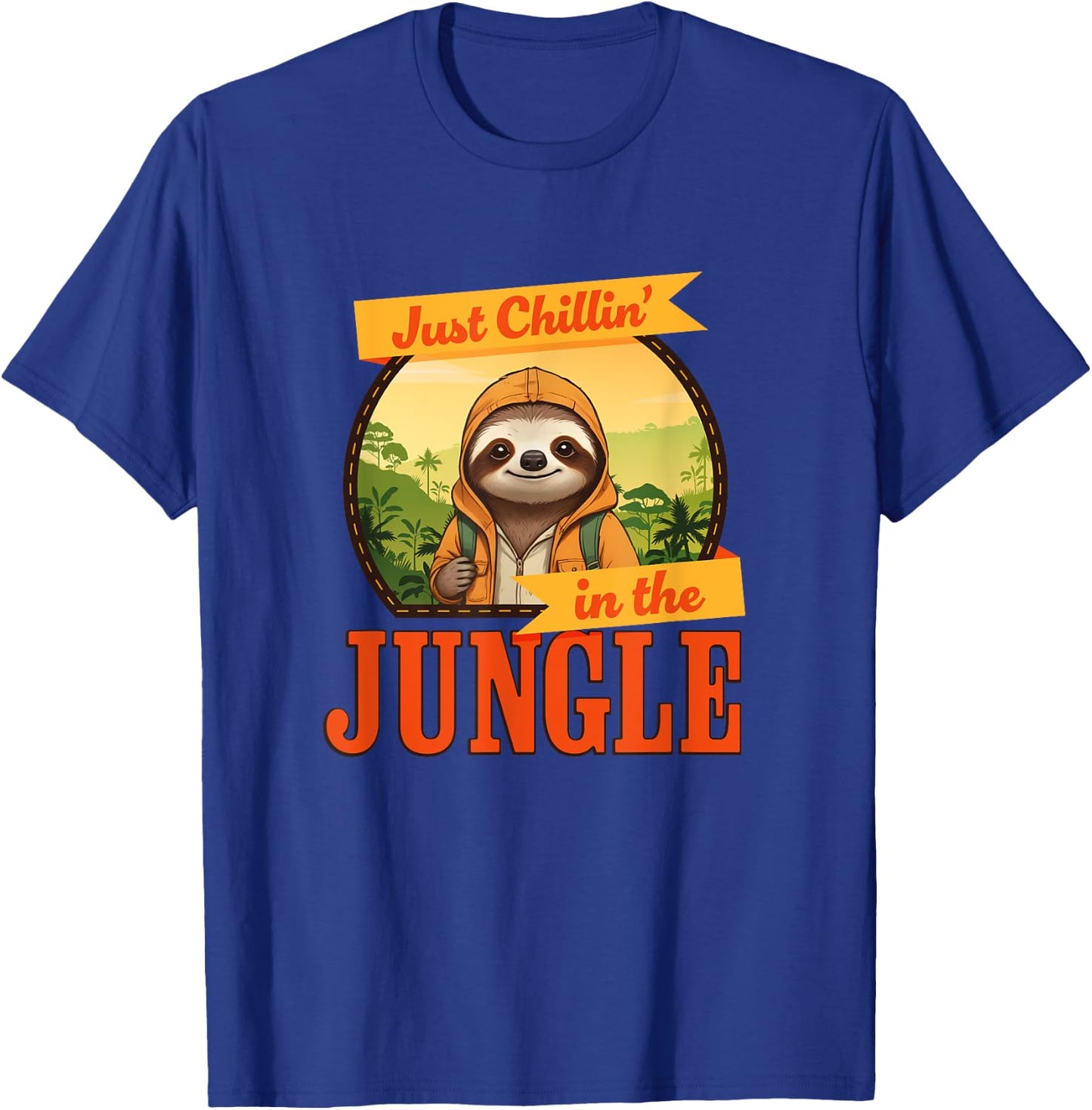 Jungle Sloth, Chilling In The Jungle Sloth T-Shirt - T-Shirt | Royal