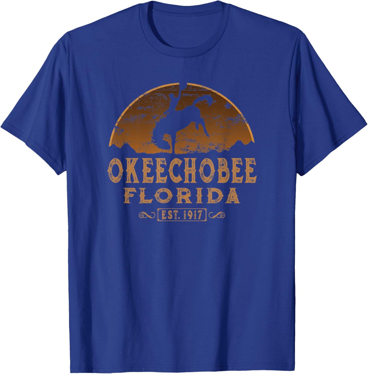 Okeechobee Florida FL Rodeo Cowboy T-Shirt - T-Shirt | Royal