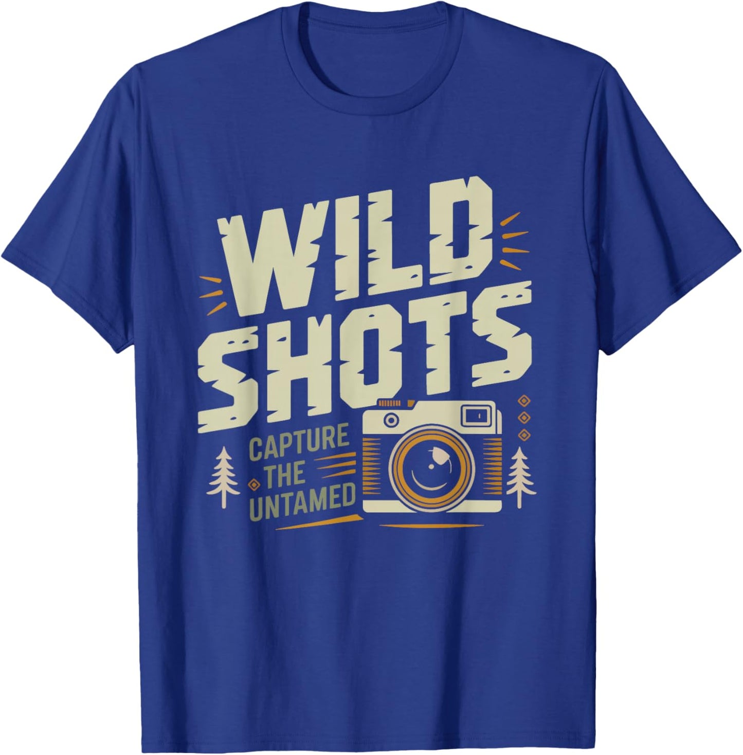 Distressed Retro Wildlife Photographer Nature Camera T-Shirt - T-Shirt | Royal