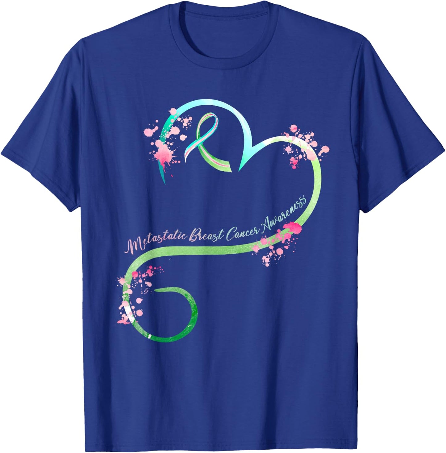 Metastatic Breast Cancer Awareness Heart Gifts T-Shirt - T-Shirt | Royal