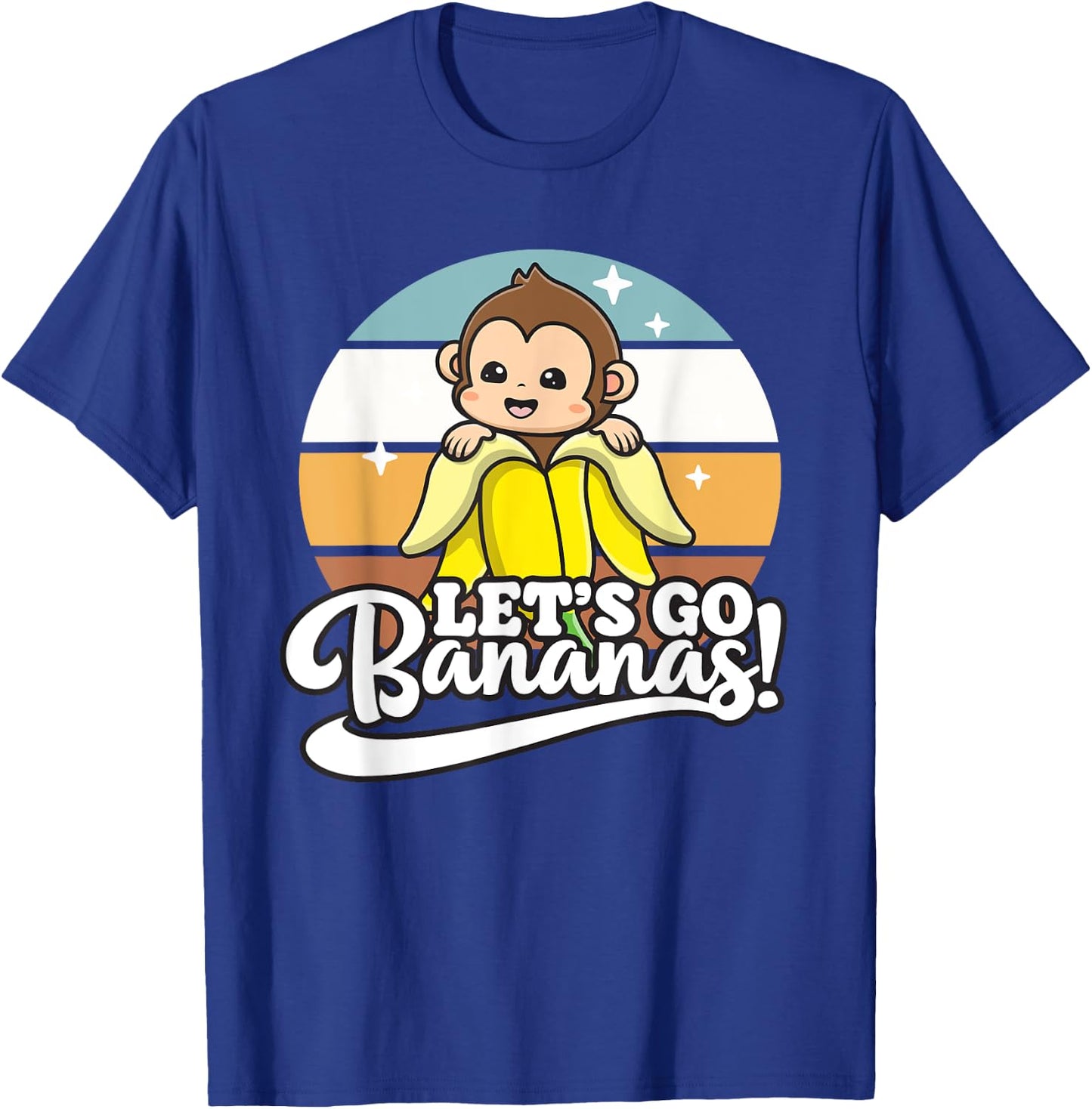 Cute Kawaii Monkey, Funny Let’s Go Bananas T-Shirt - T-Shirt | Royal