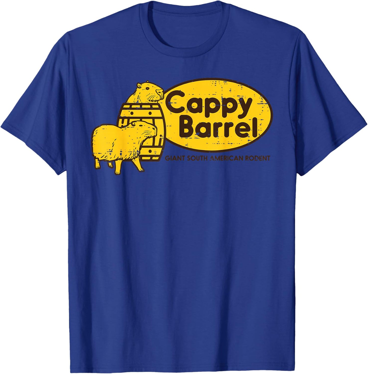 Capybara Cappy Barrel Giant South American Rodent Men Women T-Shirt - T-Shirt | Royal