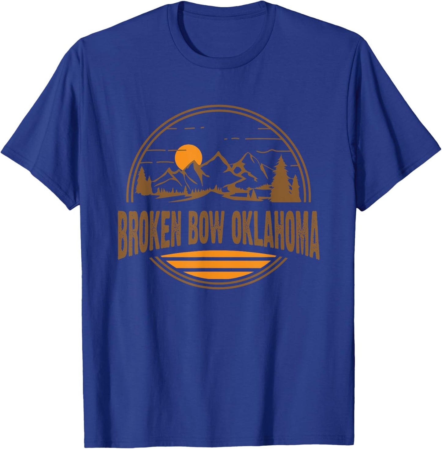 Vintage Broken Bow, Oklahoma Mountain Hiking Souvenir Print T-Shirt - T-Shirt | Royal