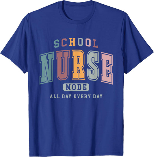 Vintage School Nurse Mode Nursing Life Appreciation Week T-Shirt - T-Shirt | Royal