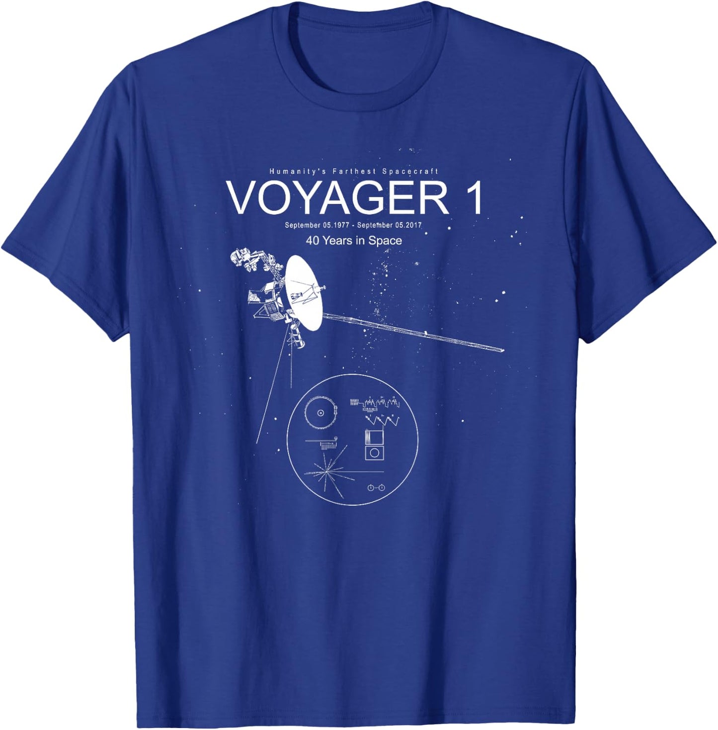 Voyager 1-Humanity's Farthest Spacecraft-40 Years in Space T-Shirt - T-Shirt | Royal