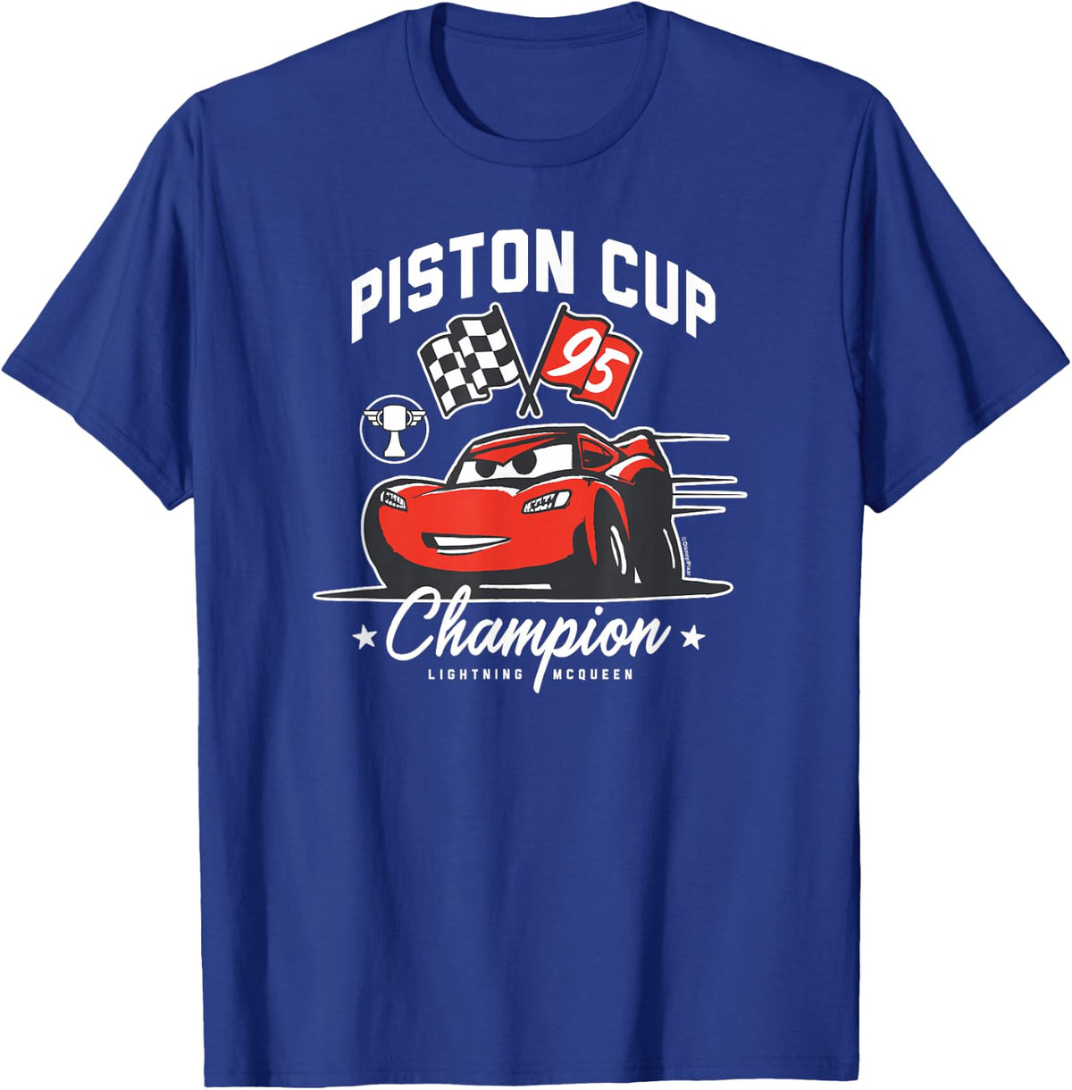 Cars - Piston Cup Champion McQueen T-Shirt - T-Shirt | Royal