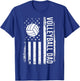 Vintage Volleyball Dad USA Flag Retro Fathers Day Daddy Papa T-Shirt - T-Shirt | Royal