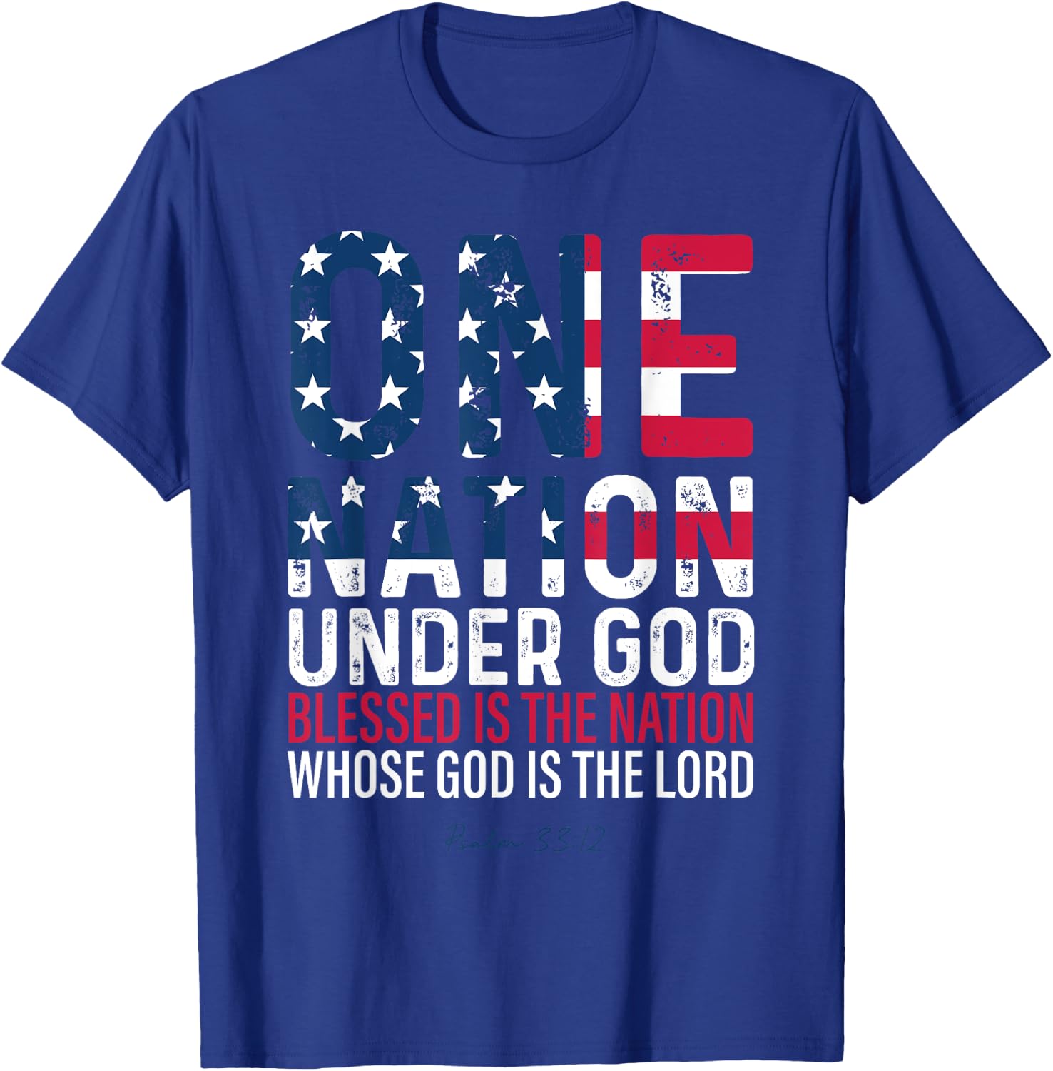 One Nation Under God Blessed Is The Nation Whose God Vintage T-Shirt - T-Shirt | Royal