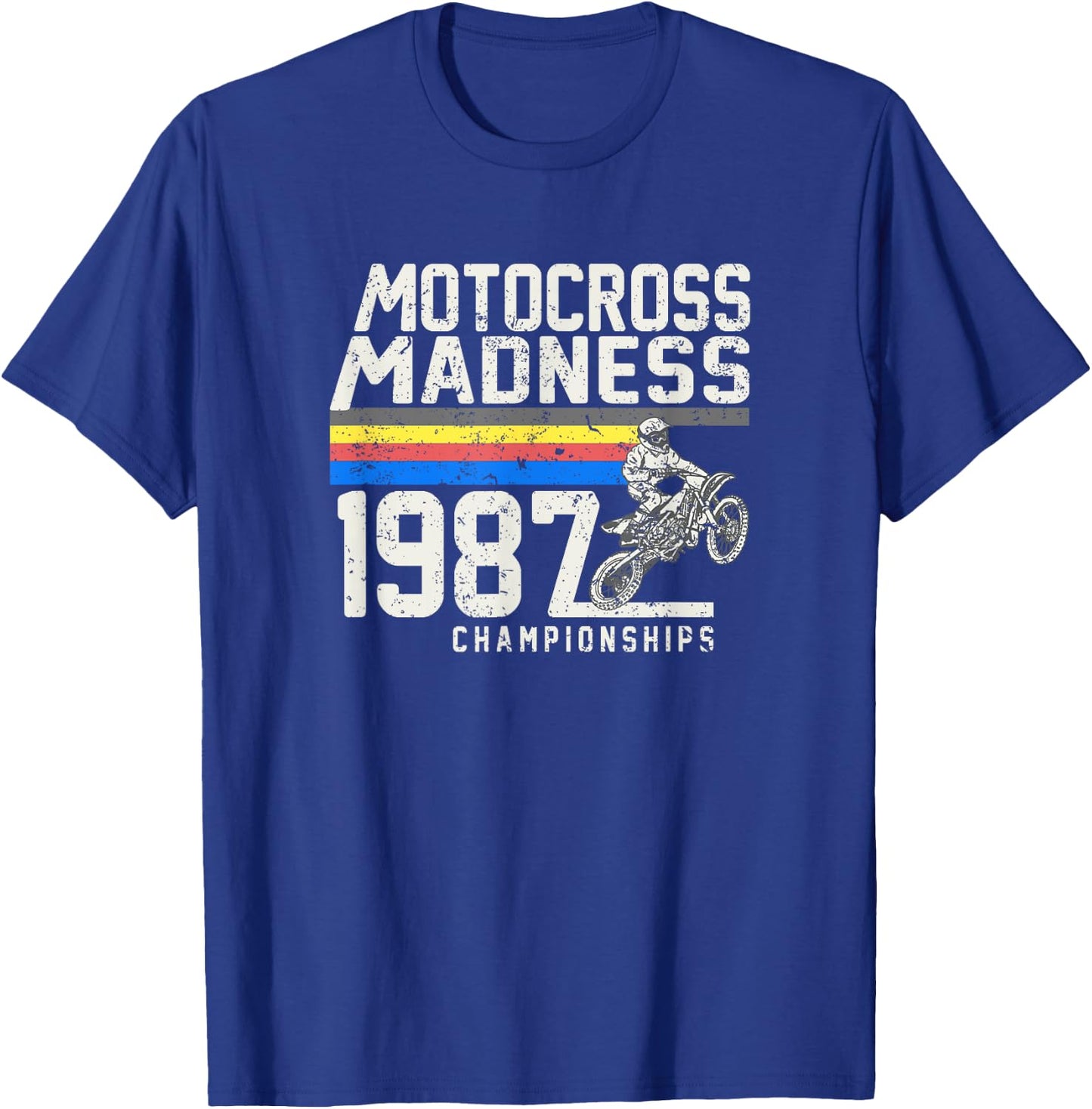 Vintage inspired Motocross Dirt bike race 1987 T-Shirt - T-Shirt | Royal