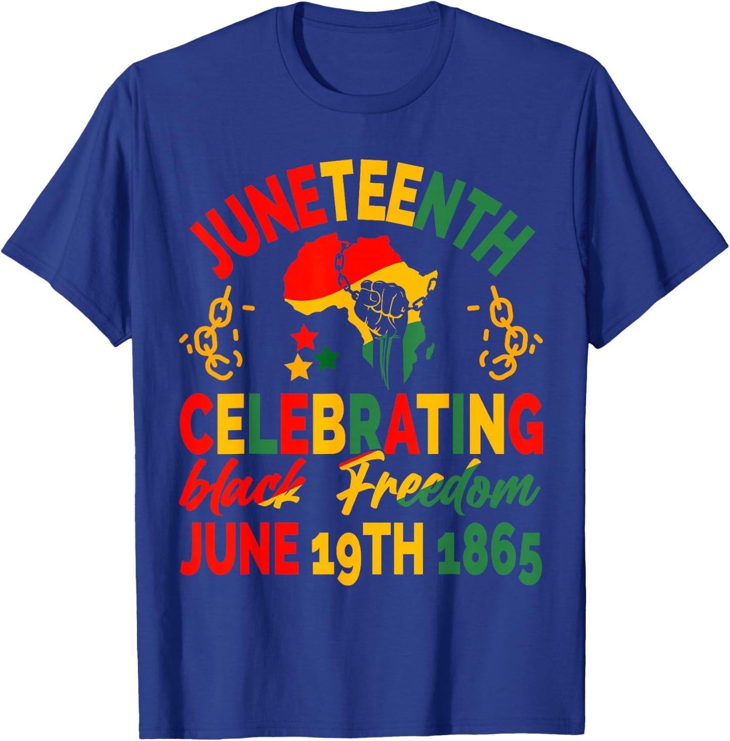Juneteenth Celebrating Black Freedom 1865 Women Kids T-Shirt - T-Shirt | Royal