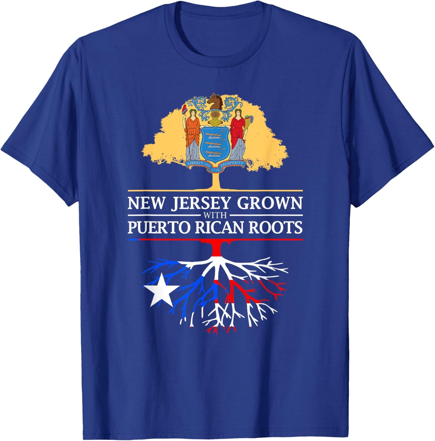 New Jersey Grown with Puerto Rican Roots T-Shirt - T-Shirt | Royal