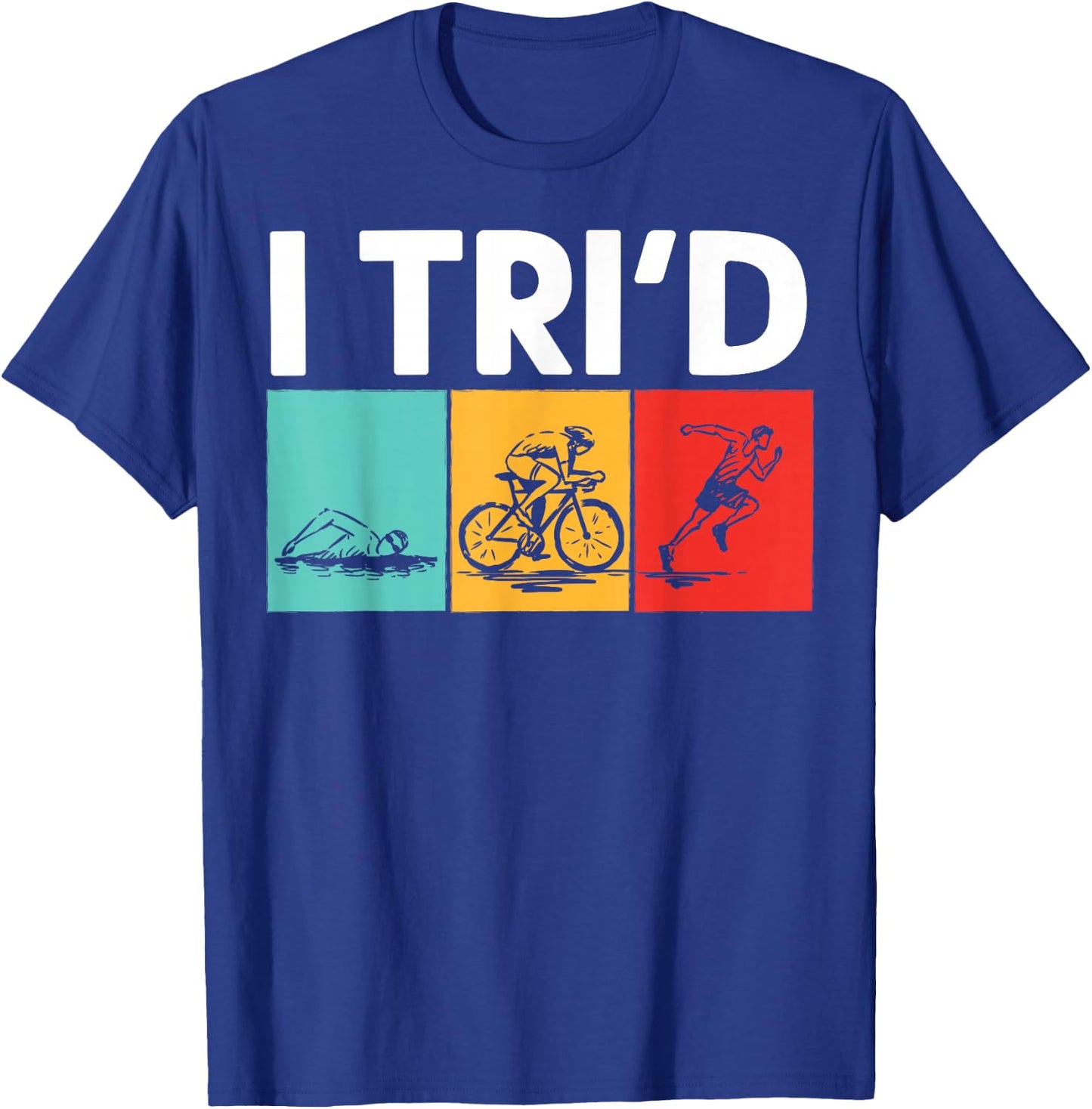 Cool Triathlon Women Swimming Running Swim Bike Run T-Shirt - T-Shirt | Royal