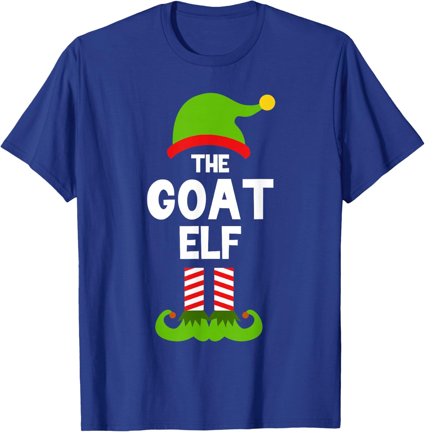 Funny The Goat Elf Christmas Family Party Pajama T-Shirt - T-Shirt | Royal