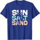 Sun Salt Sand Summer Retro Colourful Happy Holiday Palm Trees T-Shirt - T-Shirt | Royal