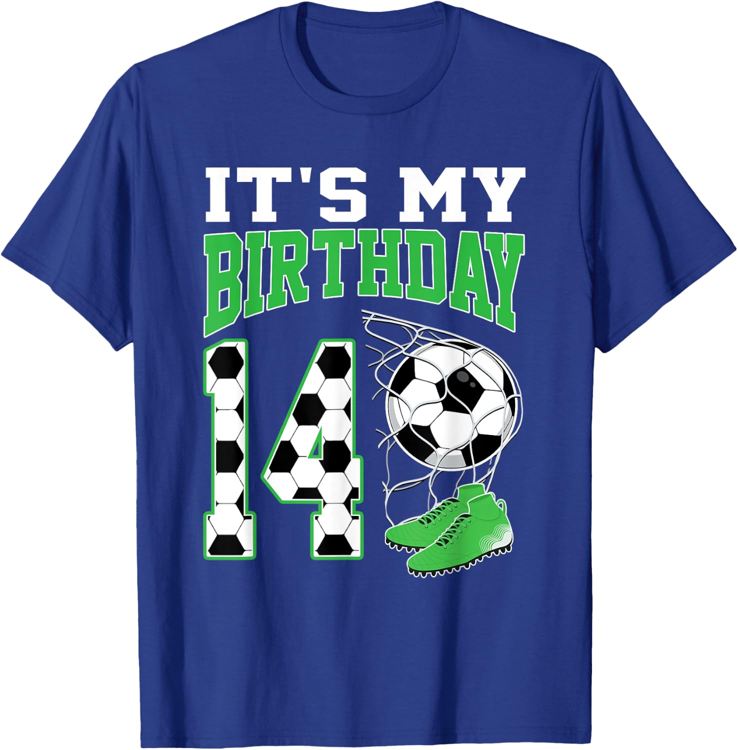 It's My 14th Birthday Soccer Party 14 Year Old Boy T-Shirt - T-Shirt | Royal