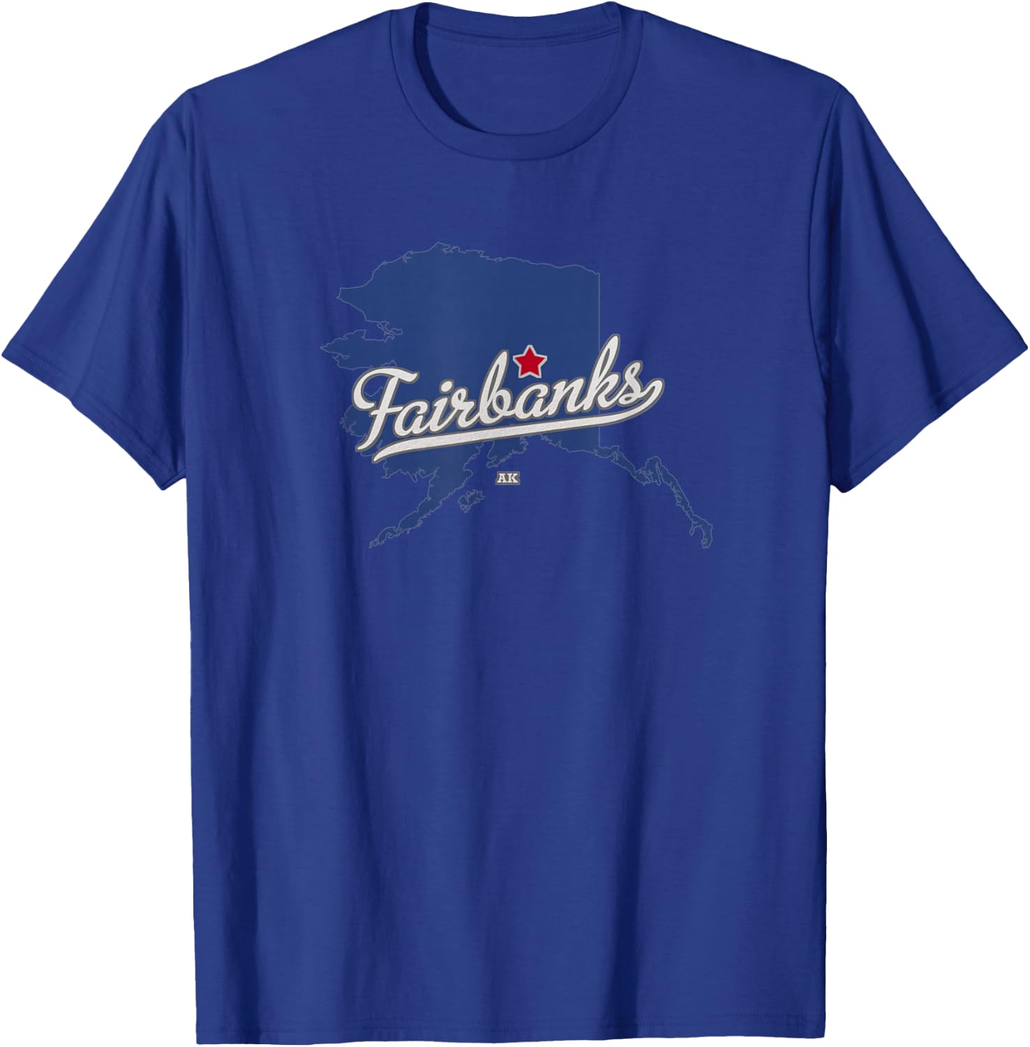 Fairbanks Alaska AK Map T-Shirt - T-Shirt | Royal