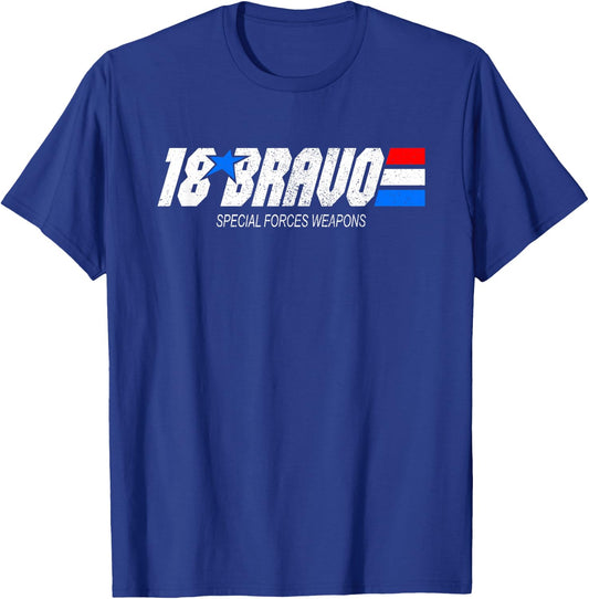18-Bravo Special Forces Weapons Vintage MOS T-Shirt - T-Shirt | Royal