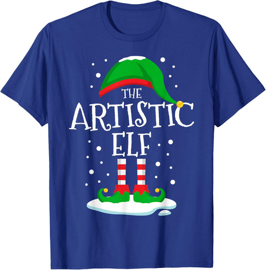 The Artistic Elf Christmas Family Matching Xmas Art Funny T-Shirt - T-Shirt | Royal