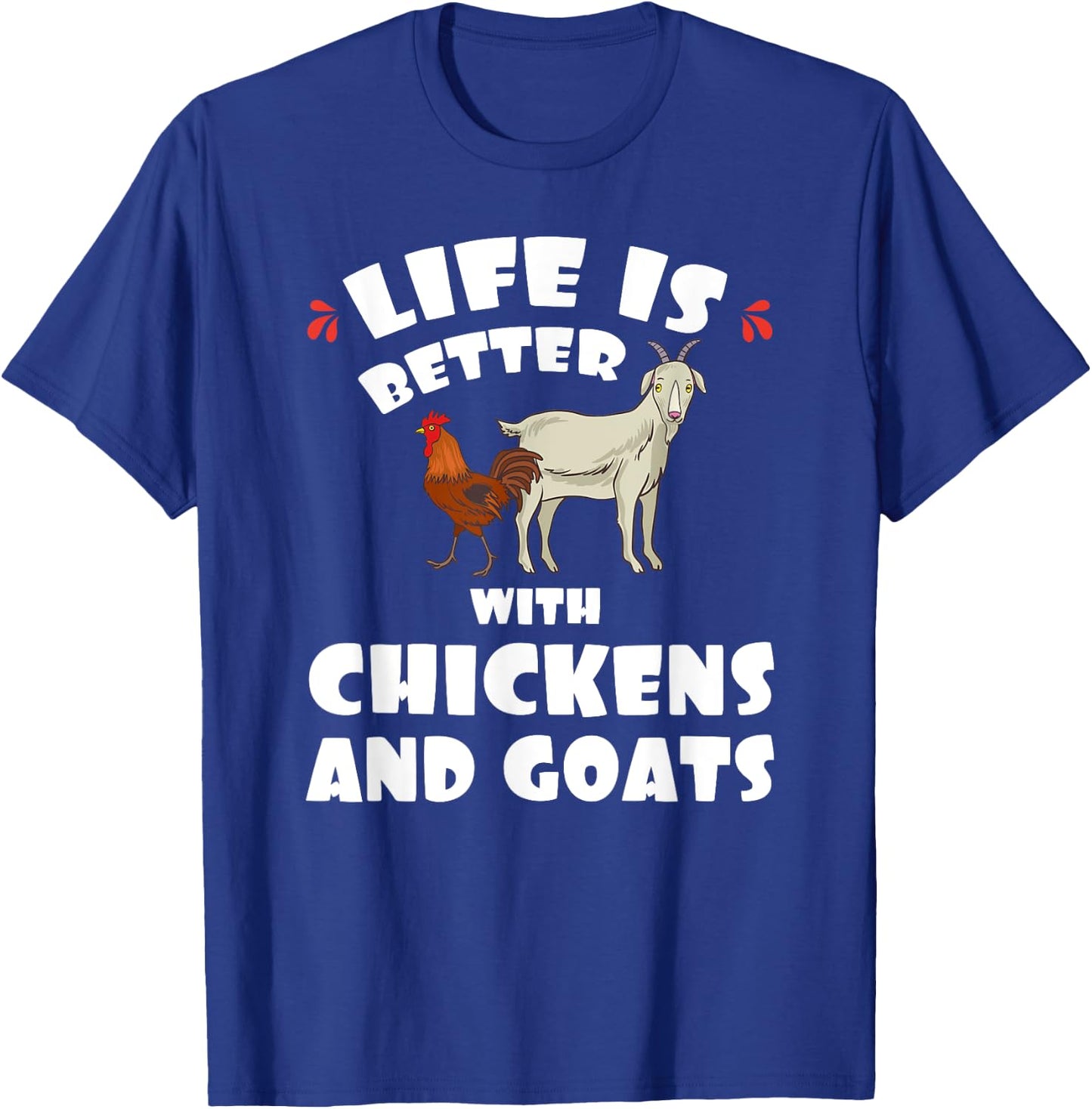 Goat and Chicken Funny Animals Farms T-Shirt - T-Shirt | Royal