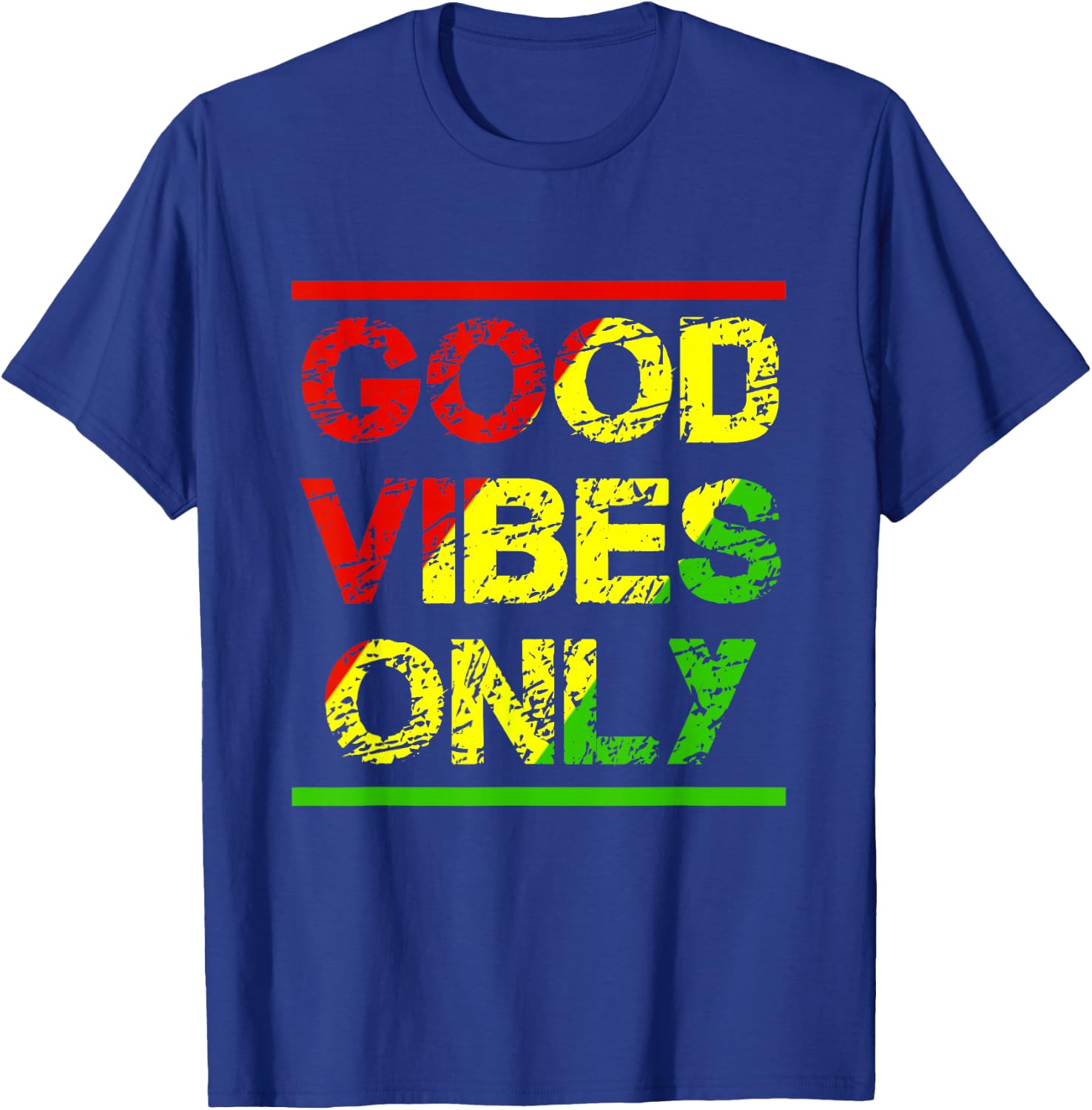 Reggae Music Jamaica Lover Reggae Good Vibes Only Rasta Design T-Shirt - T-Shirt | Royal
