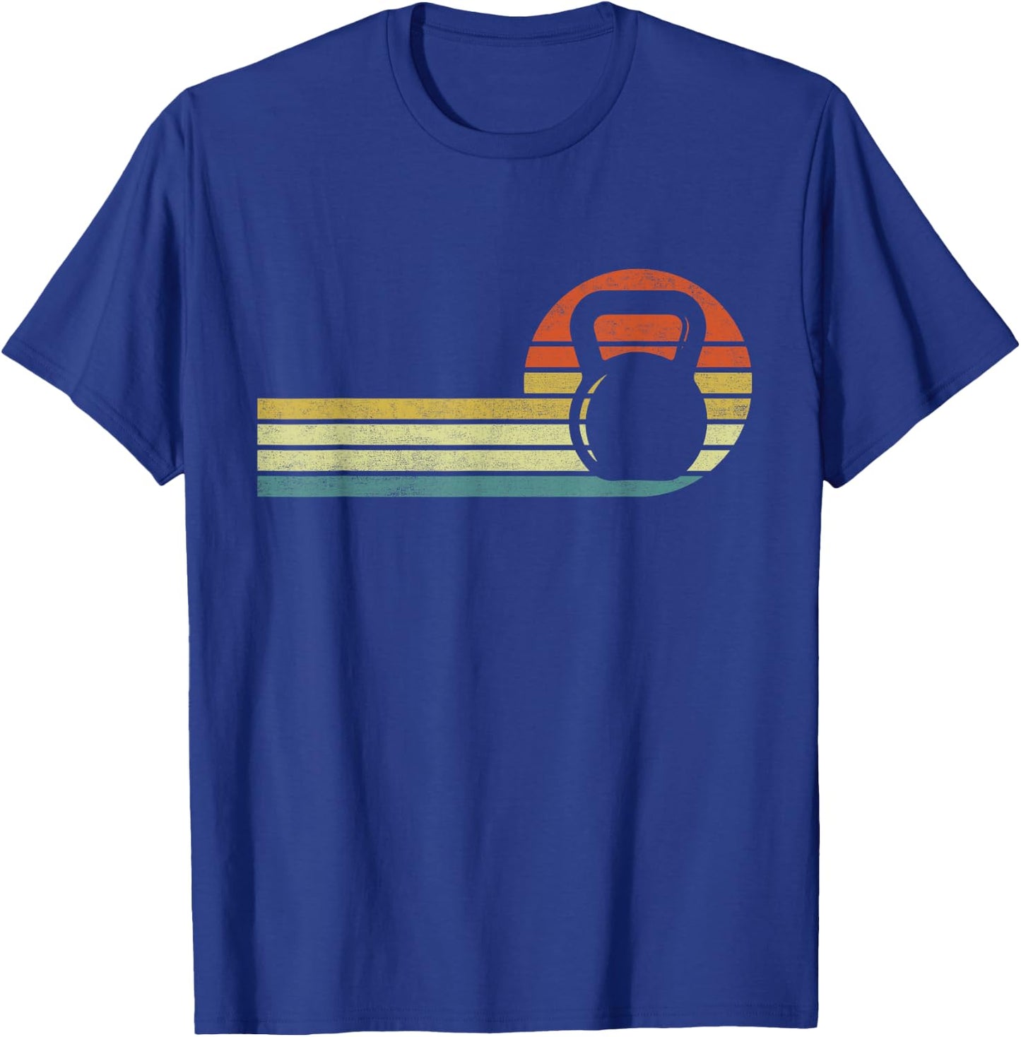 Vintage Kettlebell Workout Strong Gym Fitness T-Shirt - T-Shirt | Royal