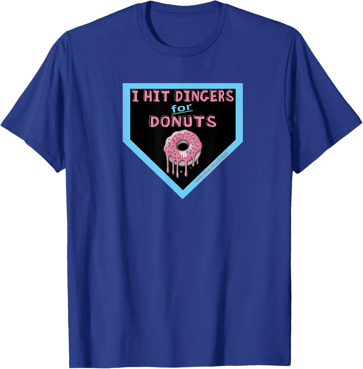 Baseball Home Plate Drip I Hit Dingers for Donuts T-Shirt - T-Shirt | Royal