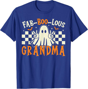 Fab Boo Lous Grandma Ghost Spooky Grandma Halloween Costume T-Shirt - T-Shirt | Royal
