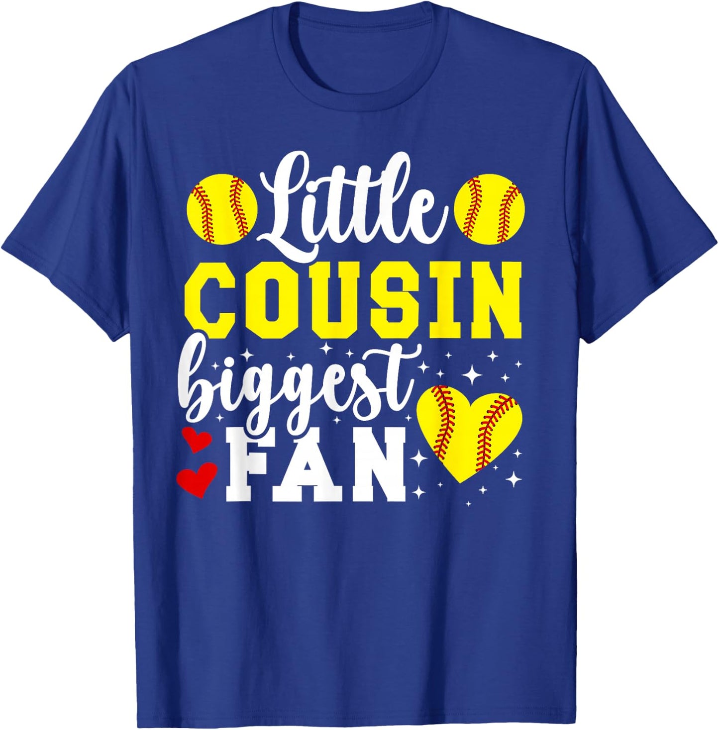 Little Cousin Softball Cousin Of A Softball Player Cousin T-Shirt - T-Shirt | Royal