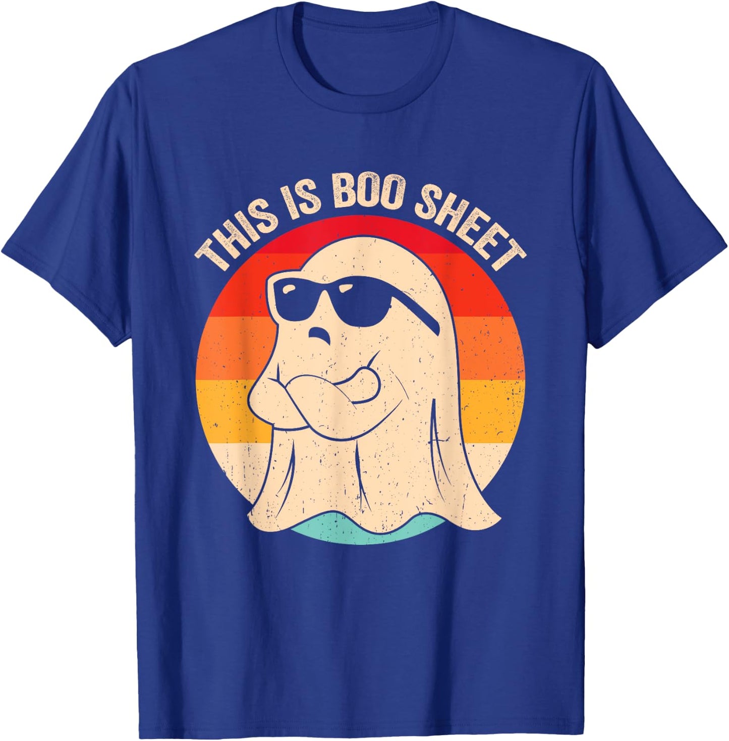 This Is Boo Sheet Ghost Retro Halloween Costume Men Women T-Shirt - T-Shirt | Royal